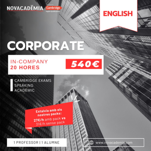 CAMBRIDGE ENGLISH Curs 25 - 26 CORPORATE INDIVIDUAL PACK 20 hores